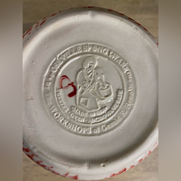 Roseville Spongeware Pottery Pitcher 6 " Workshop Of Gerald Henn & Sugar & Cream - Picture 8 of 15